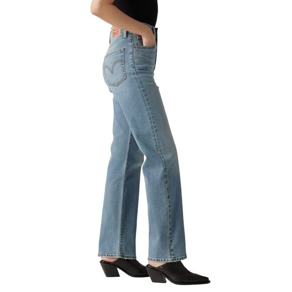 Levi's Medium Wash Wedgie Straight Distressed Denim Jeans 31x28 - Picture 9 of 16